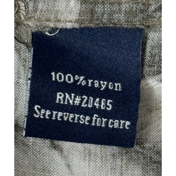 Vintage Hawaiian Shirt Croft & Barrow Palm Leaf Tiki Brown Rayon Aloha Y2K Large - Picture 7 of 8